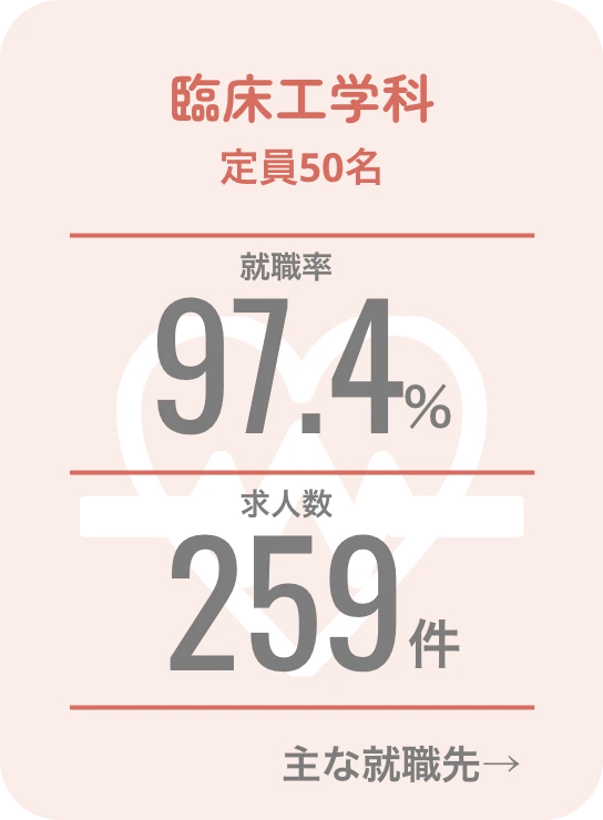 臨床工学科 | 主な就職先 →