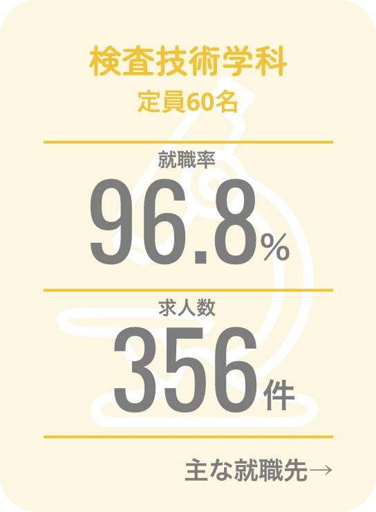検査技術学科 | 主な就職先 →