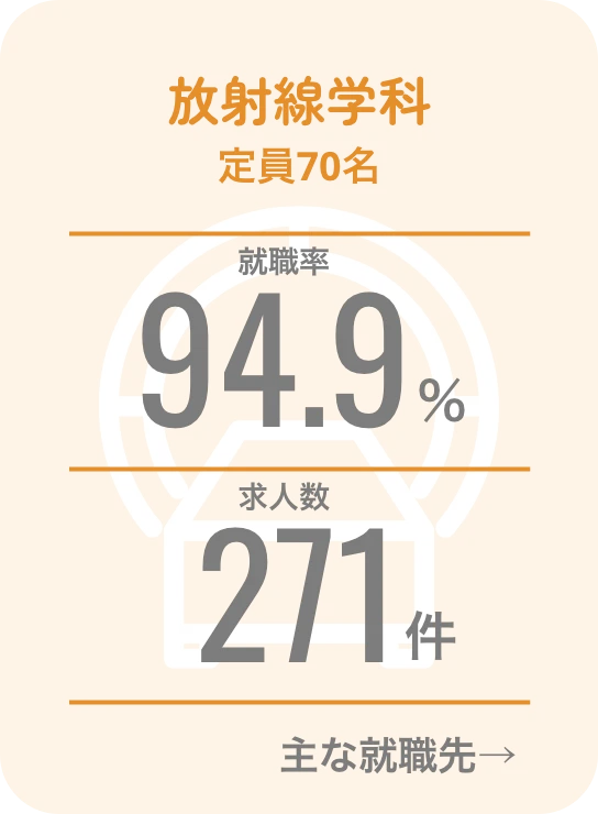 放射線学科 | 主な就職先 →